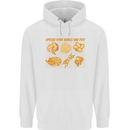 Funny Chicken Humour Chef BBQ Food Cook Mens 80% Cotton Hoodie White