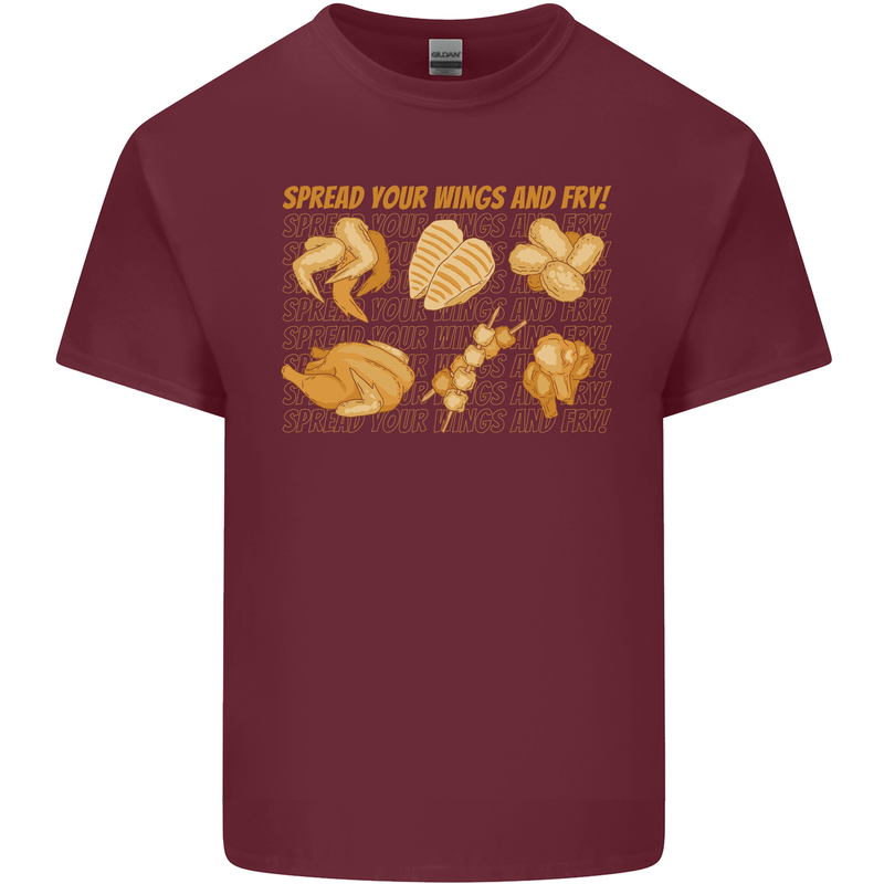 Funny Chicken Humour Chef BBQ Food Cook Mens Cotton T-Shirt Tee Top Maroon