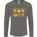 Funny Chicken Humour Chef BBQ Food Cook Mens Long Sleeve T-Shirt Charcoal