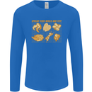 Funny Chicken Humour Chef BBQ Food Cook Mens Long Sleeve T-Shirt Royal Blue