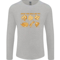 Funny Chicken Humour Chef BBQ Food Cook Mens Long Sleeve T-Shirt Sports Grey