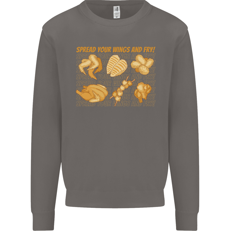Funny Chicken Humour Chef BBQ Food Cook Mens Sweatshirt Jumper Charcoal