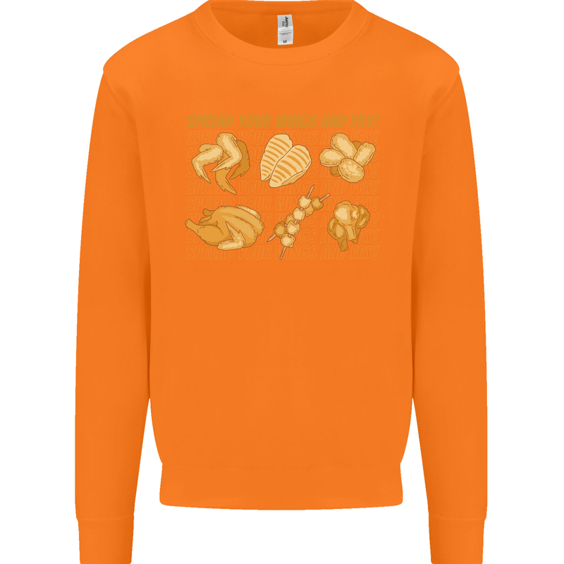 Funny Chicken Humour Chef BBQ Food Cook Mens Sweatshirt Jumper Orange