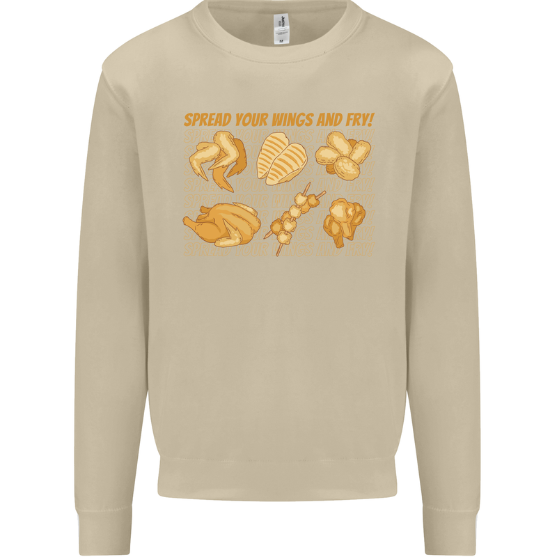 Funny Chicken Humour Chef BBQ Food Cook Mens Sweatshirt Jumper Sand