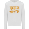 Funny Chicken Humour Chef BBQ Food Cook Mens Sweatshirt Jumper White