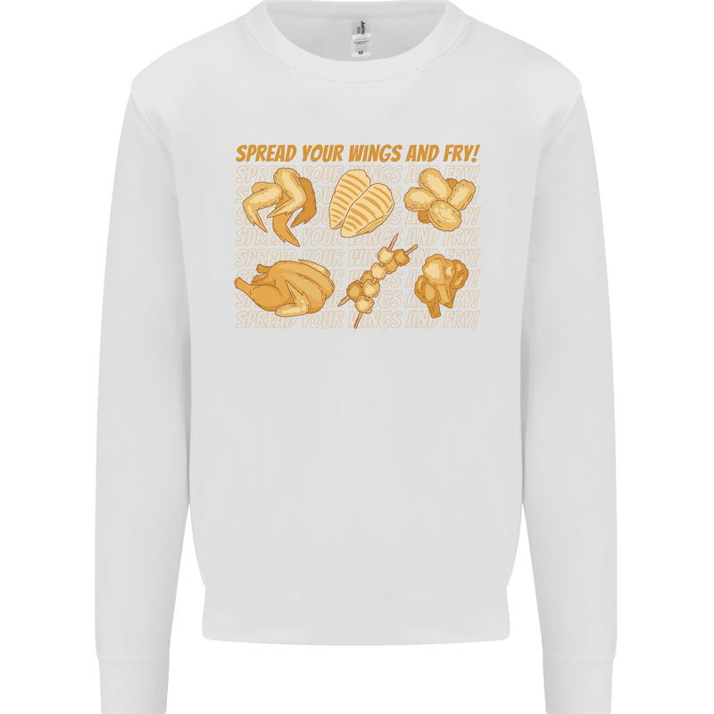 Funny Chicken Humour Chef BBQ Food Cook Mens Sweatshirt Jumper White