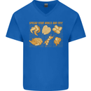 Funny Chicken Humour Chef BBQ Food Cook Mens V-Neck Cotton T-Shirt Royal Blue