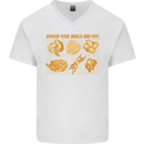 Funny Chicken Humour Chef BBQ Food Cook Mens V-Neck Cotton T-Shirt White