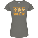 Funny Chicken Humour Chef BBQ Food Cook Womens Petite Cut T-Shirt Charcoal