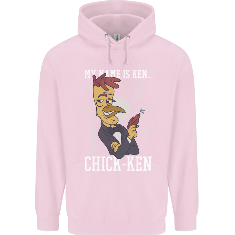 Funny Chicken Spy Parody Childrens Kids Hoodie Light Pink