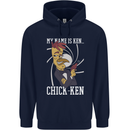Funny Chicken Spy Parody Childrens Kids Hoodie Navy Blue
