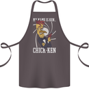 Funny Chicken Spy Parody Cotton Apron 100% Organic Dark Grey