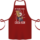 Funny Chicken Spy Parody Cotton Apron 100% Organic Maroon