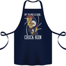 Funny Chicken Spy Parody Cotton Apron 100% Organic Navy Blue