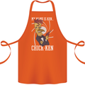 Funny Chicken Spy Parody Cotton Apron 100% Organic Orange