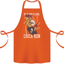 Funny Chicken Spy Parody Cotton Apron 100% Organic Orange
