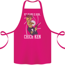 Funny Chicken Spy Parody Cotton Apron 100% Organic Pink