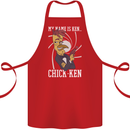 Funny Chicken Spy Parody Cotton Apron 100% Organic Red