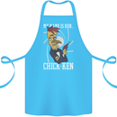 Funny Chicken Spy Parody Cotton Apron 100% Organic Turquoise