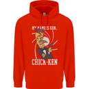 Funny Chicken Spy Parody Mens 80% Cotton Hoodie Bright Red