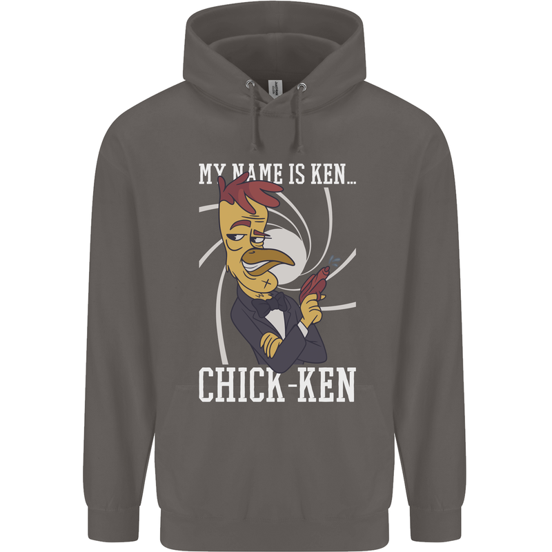 Funny Chicken Spy Parody Mens 80% Cotton Hoodie Charcoal