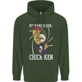 Funny Chicken Spy Parody Mens 80% Cotton Hoodie Forest Green