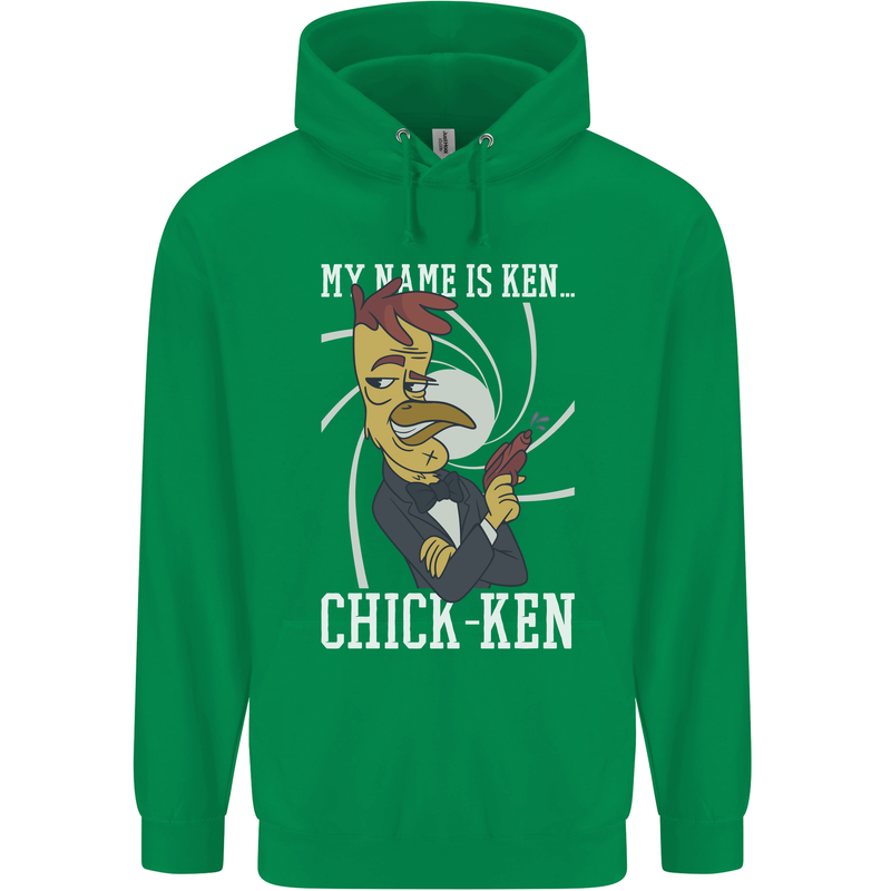 Funny Chicken Spy Parody Mens 80% Cotton Hoodie Irish Green