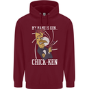 Funny Chicken Spy Parody Mens 80% Cotton Hoodie Maroon