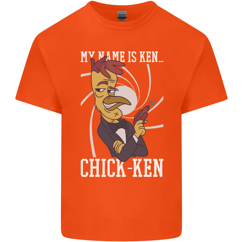 Funny Chicken Spy Parody Mens Cotton T-Shirt Tee Top Orange