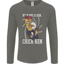 Funny Chicken Spy Parody Mens Long Sleeve T-Shirt Charcoal
