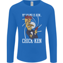 Funny Chicken Spy Parody Mens Long Sleeve T-Shirt Royal Blue