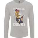 Funny Chicken Spy Parody Mens Long Sleeve T-Shirt Sports Grey