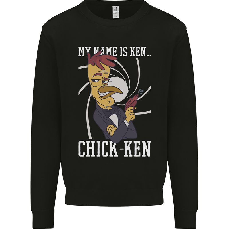 Funny Chicken Spy Parody Mens Sweatshirt Jumper Black