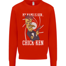 Funny Chicken Spy Parody Mens Sweatshirt Jumper Bright Red