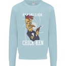 Funny Chicken Spy Parody Mens Sweatshirt Jumper Light Blue