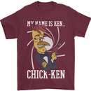Funny Chicken Spy Parody Mens T-Shirt 100% Cotton Maroon