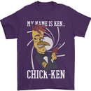 Funny Chicken Spy Parody Mens T-Shirt 100% Cotton Purple