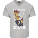 Funny Chicken Spy Parody Mens V-Neck Cotton T-Shirt Sports Grey