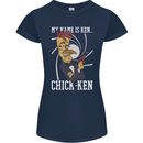 Funny Chicken Spy Parody Womens Petite Cut T-Shirt Navy Blue