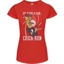 Funny Chicken Spy Parody Womens Petite Cut T-Shirt Red