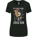 Funny Chicken Spy Parody Womens Wider Cut T-Shirt Black