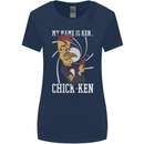Funny Chicken Spy Parody Womens Wider Cut T-Shirt Navy Blue