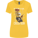 Funny Chicken Spy Parody Womens Wider Cut T-Shirt Yellow