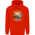 Funny Chickens Merry Cluckmas Childrens Kids Hoodie Bright Red