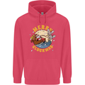 Funny Chickens Merry Cluckmas Childrens Kids Hoodie Heliconia