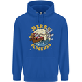 Funny Chickens Merry Cluckmas Childrens Kids Hoodie Royal Blue