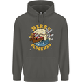 Funny Chickens Merry Cluckmas Childrens Kids Hoodie Storm Grey
