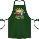 Funny Chickens Merry Cluckmas Cotton Apron 100% Organic Forest Green