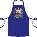 Funny Chickens Merry Cluckmas Cotton Apron 100% Organic Royal Blue