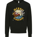 Funny Chickens Merry Cluckmas Kids Sweatshirt Jumper Black